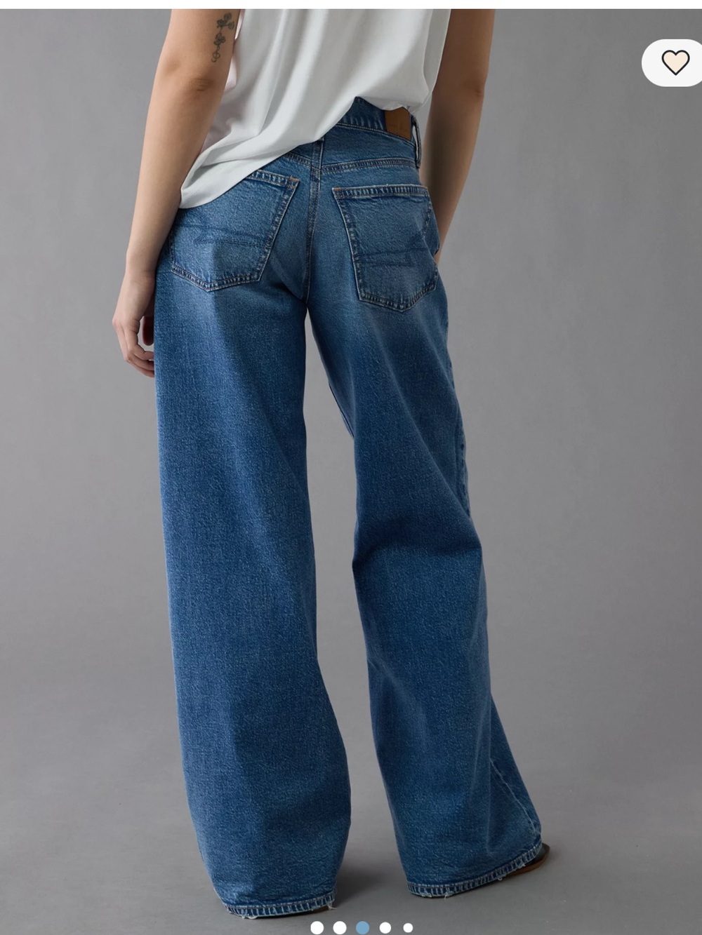 American Eagle size 2 long low rise ultra Wide-Leg Jeans in Blue Wash - Picture 3 of 11